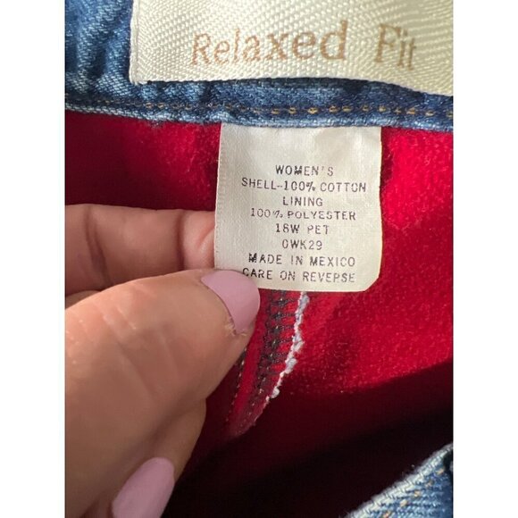 L.L.Bean Womens Double L Relaxed Fit Jeans Size 16WPetite Blue Denim Cotton Poly - Picture 4 of 12